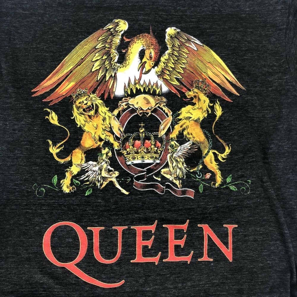 Queen Black Short Sleeve Front Graphic Crest 2017